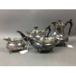 SILVER PLATED FOUR PIECE TEA AND COFFEE SERVICE