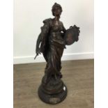 BRONZED SPELTER FIGURE VICTORIAN