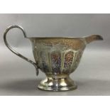 GROUP OF SILVER PLATED TEA POTS AND OTHER SILVER PLATED WARE