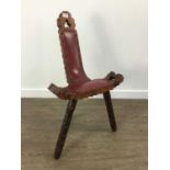 PINE TRIPOD BIRTHING CHAIR 20TH CENTURY