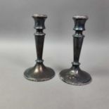 PAIR OF IRISH SILVER CANDLESTICKS LATE 20TH CENTURY