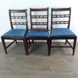 TWO SETS OF THREE REGENCY MAHOGANY DINING CHAIRS