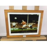 FOOTBALL INTEREST SIGNED COLOUR PRINT