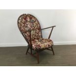 ERCOL ARMCHAIR AND TWO MATCHING CHAIRS