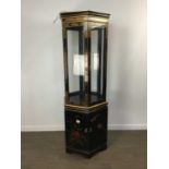 CHINESE BLACK LACQUERED DISPLAY CABINET