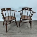 PAIR OF CAPTAIN'S ARMCHAIRS EARLY 20TH CENTURY