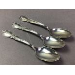 ARTHUR EVERTS, FIVE SILVER TEASPOONS