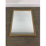 GILT WALL MIRROR AND TWO FRAMELESS MIRRORS