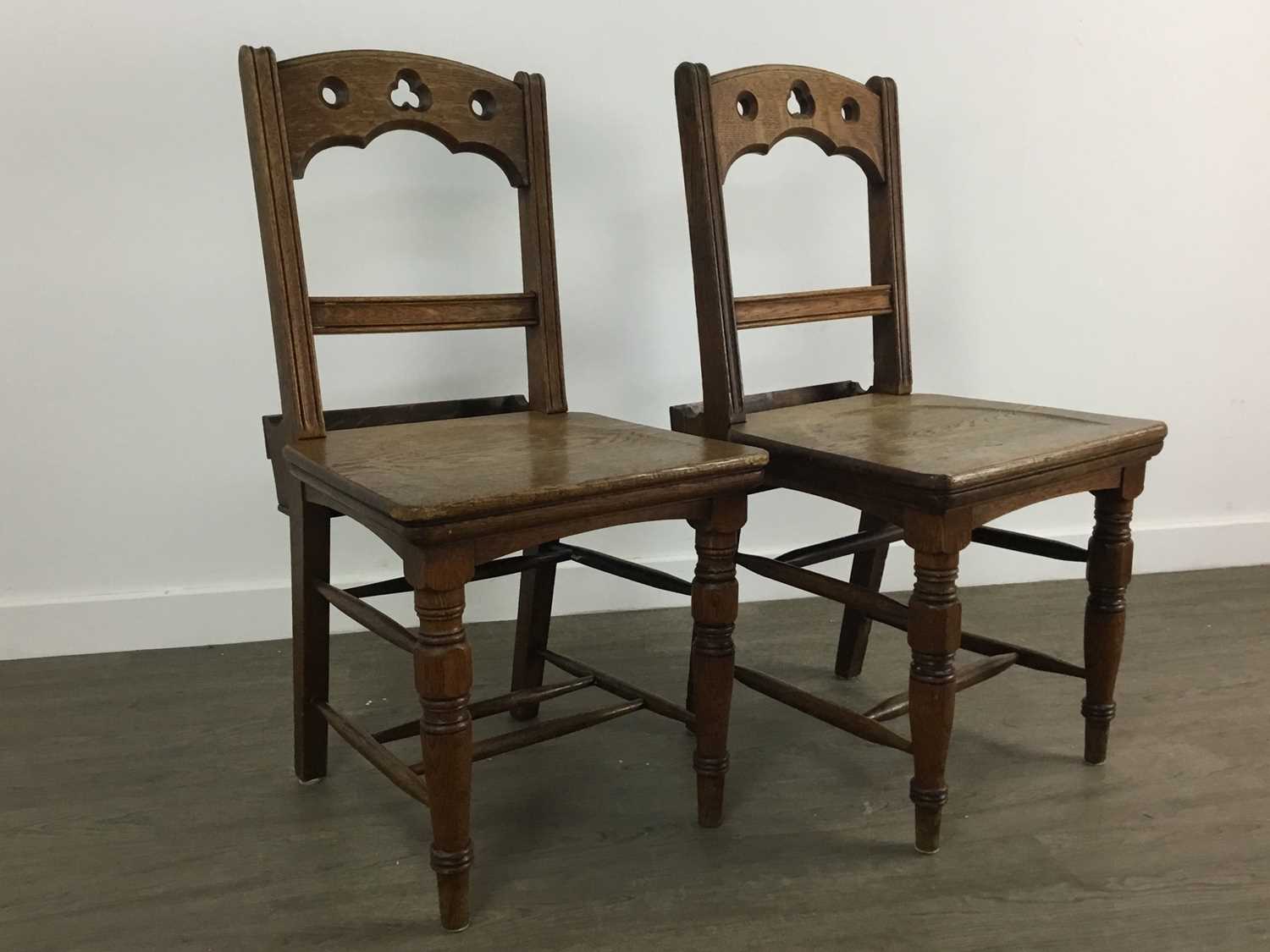 PAIR OF OAK GOTHIC REFORM ECCLESTIACAL CHAIRS LATE 19TH CENTURY