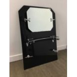 ART DECO BLACK VITROLITE GLASS BATHROOM SPLASHBACK