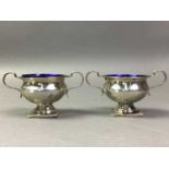 GEORGE V SILVER CONDIMENT SET EARLY 20TH CENTURY