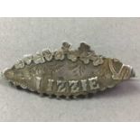 SILVER BROOCH MARKED 'IIZZIE' AND OTHER BROOCHES