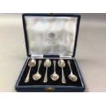 ELIZABETH II CASED SET OF SILVER TEASPOONS DATED 1958