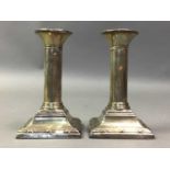 PAIR OF GEORGE V SILVER CANDLESTICKS DATED 1923