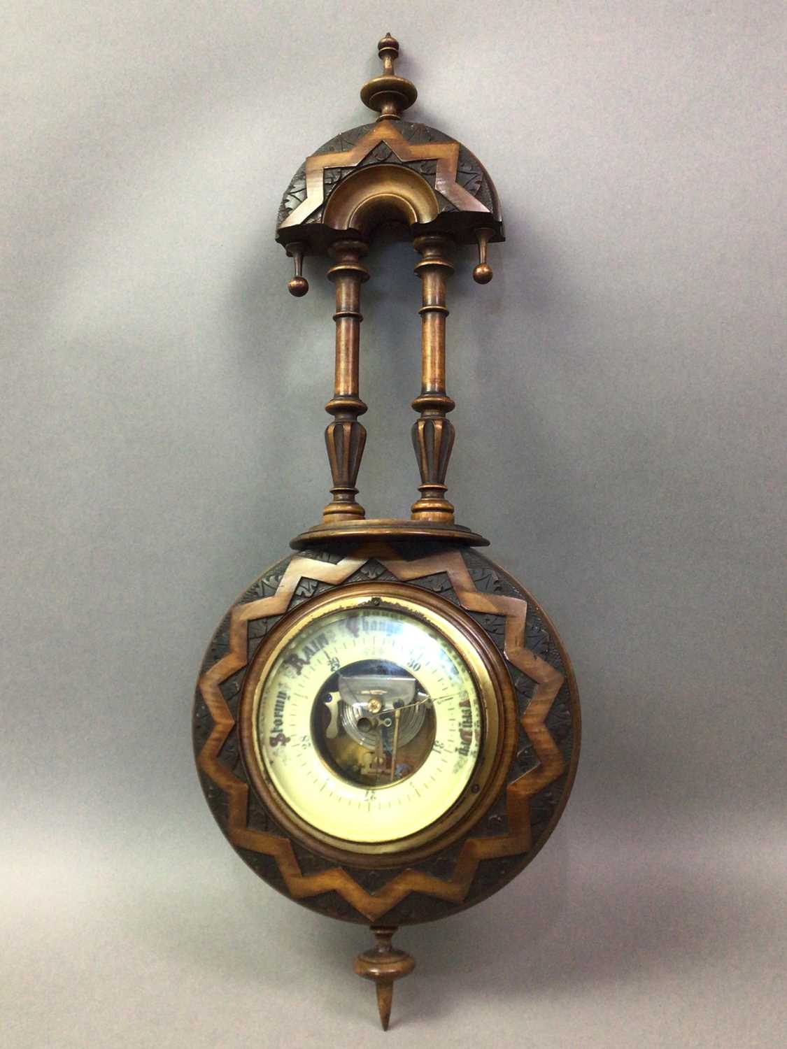 LATE VICTORIAN ANEROID BAROMETER - Image 2 of 2