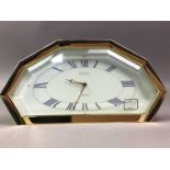 SEIKO MANTEL CLOCK WITH A BRASS TOASTING FORK AND VINTAGE GARDEN SPRAYER