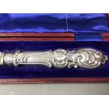 EDWARDIAN SILVER CAKE KNIFE AND OTHER SILVER ITEMS