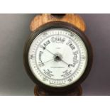 LATE VICTORIAN BAROMETER WITH THERMOMETER