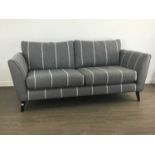 MODERN TWO SEAT SETTEE WITH MATCHING ARMCHAIR AND STOOL