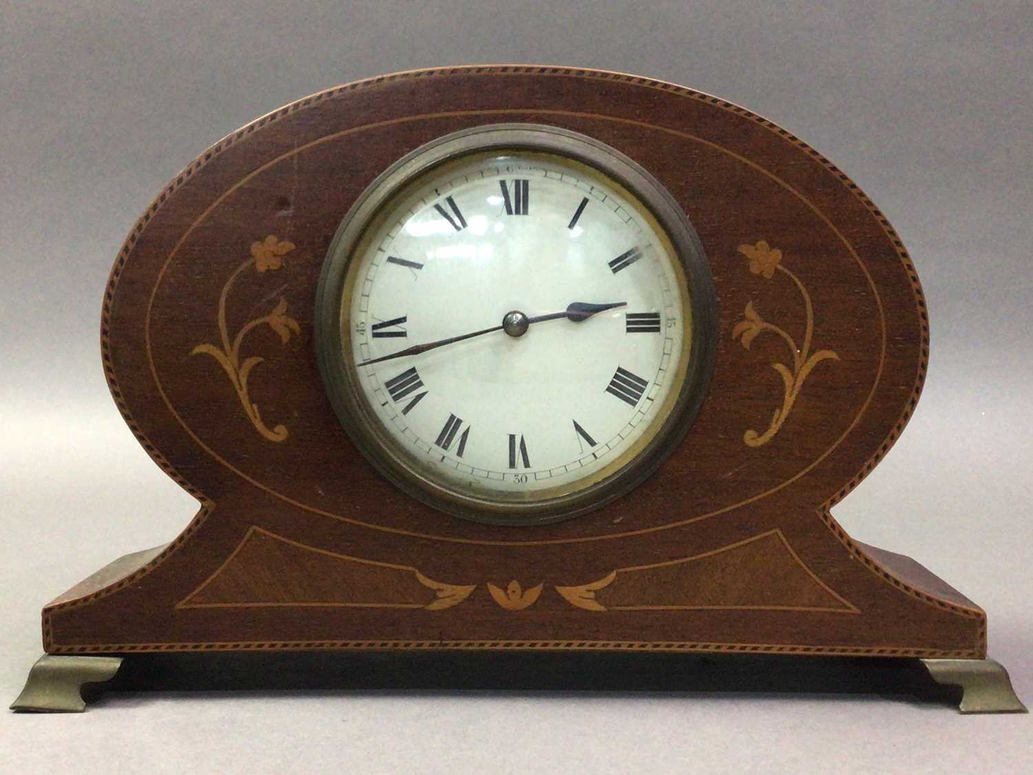 MAHOGANY MANTEL CLOCK AND ANOTHER CLOCK