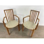 SET OF SIX D-SCAN DINING CHAIRS AND TWO CARVERS