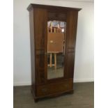 EDWARDIAN MAHOGANY WARDROBE AND A DRESSING CHEST