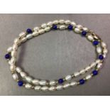 PEARL AND LAPIS NECKLACE AND OTHER JEWELLERY