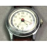 GENTLEMAN'S ELCO CHROME PLATED MANUAL WIND WRIST WATCH,