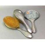 COLLECTION OF SILVER VANITY BRUSHES AND MIRRORS