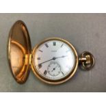 ELGIN GOLD PLATED POCKET WATCH ALONG WITH A TISSOT WRISTWATCH AND A LONGINES MOVEMENT