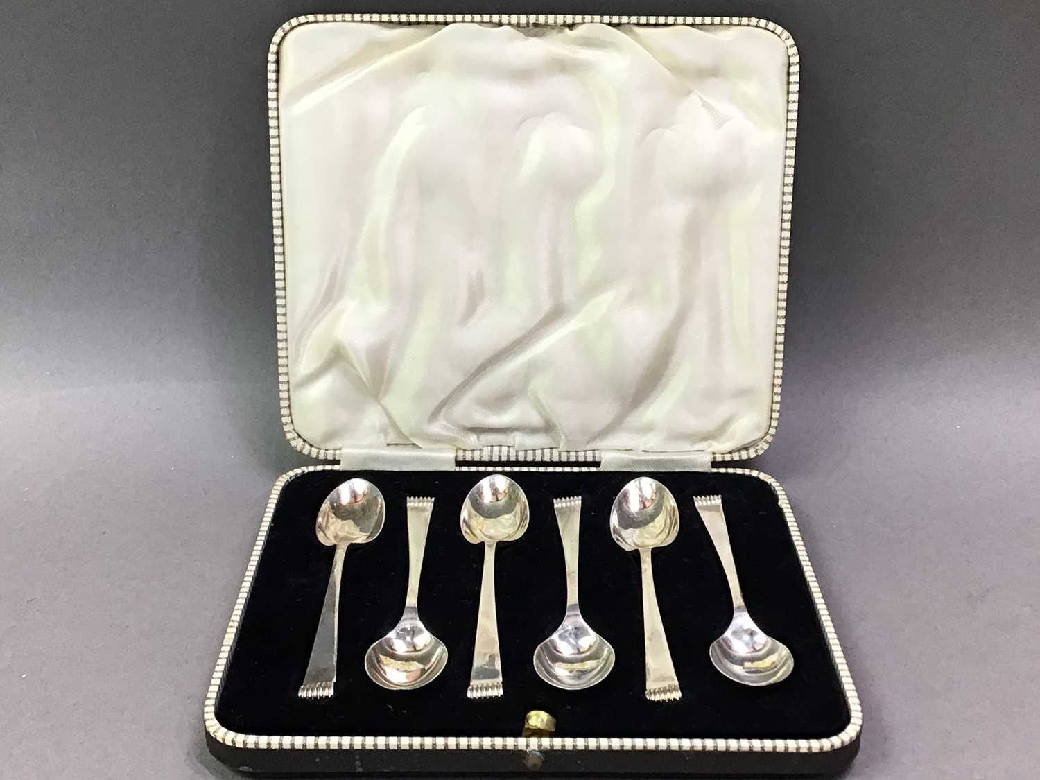 TWO SETS OF SIX SILVER COFFEE SPOONS