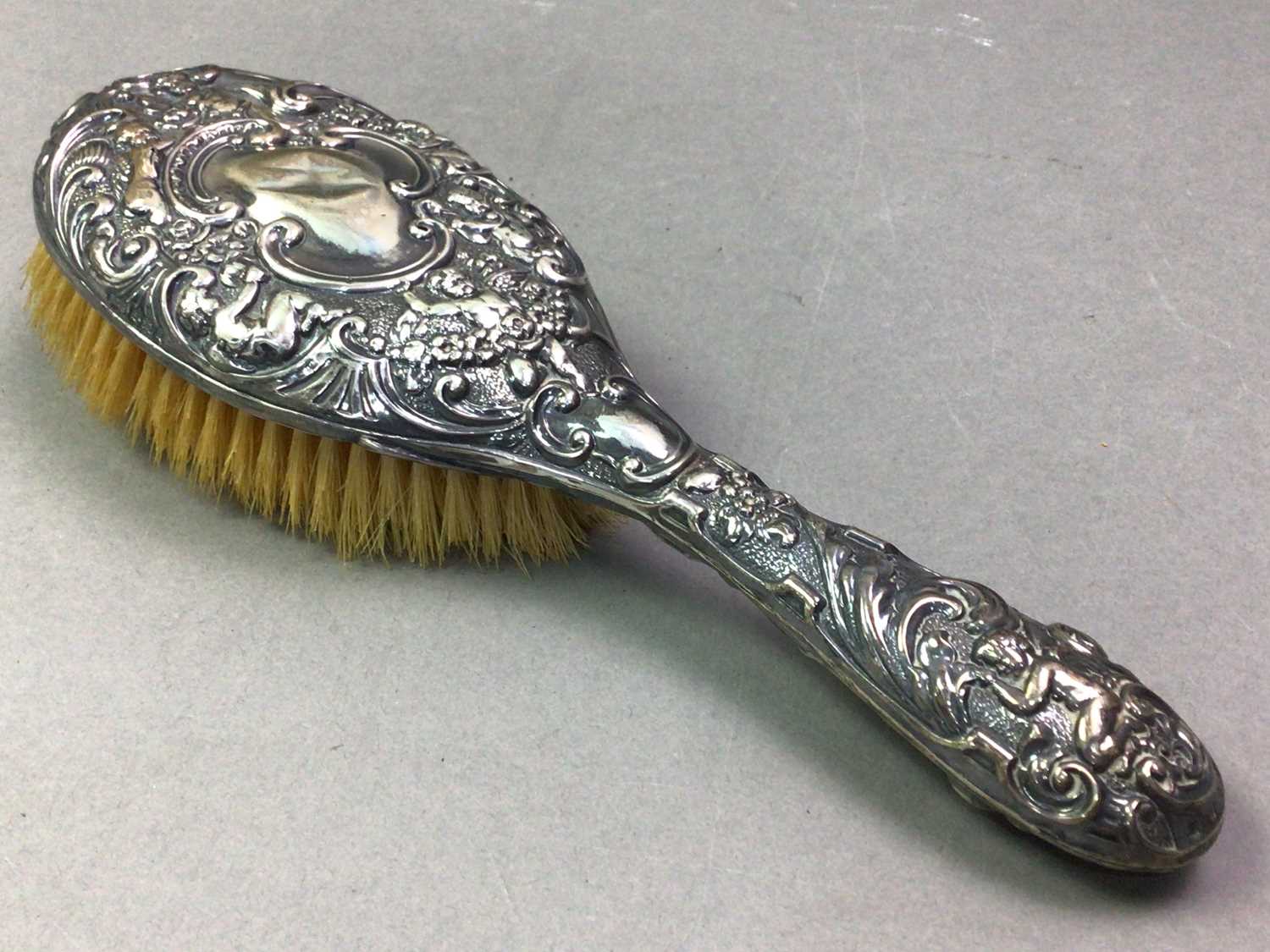 SILVER BRUSH AND PLATED ITEMS