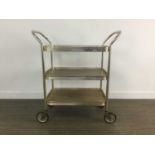 TUBULAR GILT METAL TEA TROLLEY