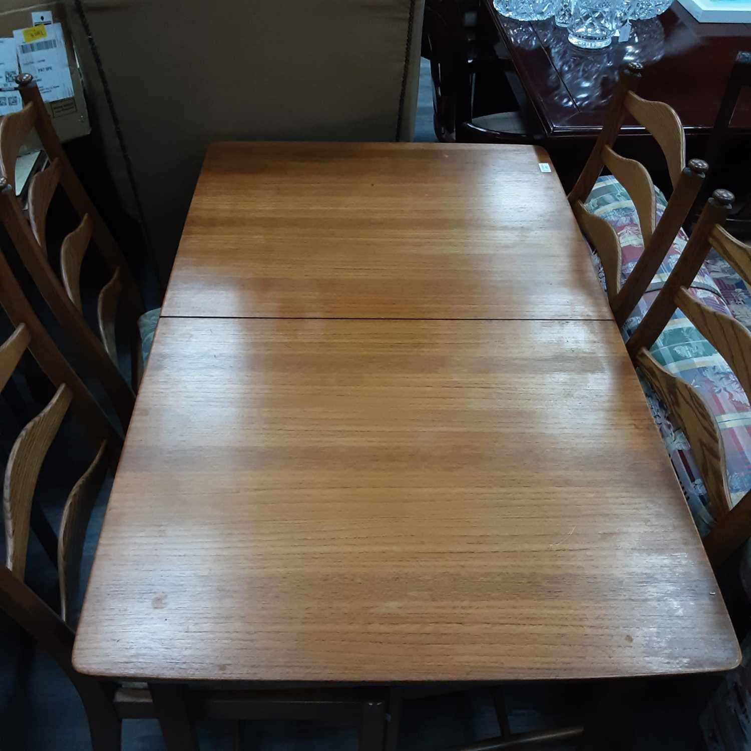 MID CENTURY TEAK DINING TABLE AND FOUR CHAIRS - Image 2 of 3
