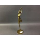 BRASS FIGURE OF A FEMALE AND OTHER ITEMS