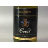 EIGHT BOTTLES OF HARDY'S CREST CHARDONNAY-SAUVIGNON BLANC AUSTRALIAN WHITE WINE