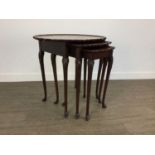NEST OF THREE REPRODUCTION MAHOGANY OCCASIONAL TABLES EARLY 20TH CENTURY
