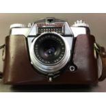 VOITLANDER BESSAMATIC SLR CAMERA WITH LEATHER CARRYING CASE