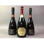 THREE BOTTLES OF FRENCH SPARKLING WINE INCLUDING CHAMPAGNE BAUMANIERE 1982 BLANC DE BLANCS