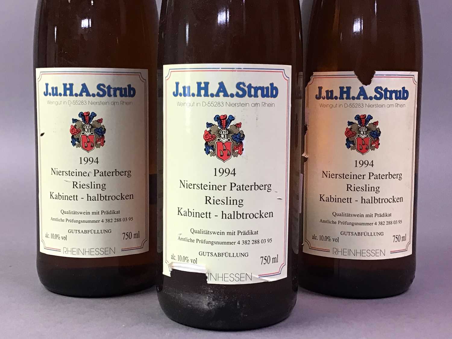 FOUR BOTTLES OF GERMAN RIESLING WINE INCLUDING DOKTOR ITSCHNER 1989 RIESLING KABINETT