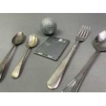 SILVER TEASPOONS AND OTHER PLATED CUTLERY