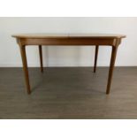 NATHAN FURNITURE, TEAK EXTENDING DINING TABLE AND SIX CHAIRS CIRCA 1960-69