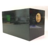 CHINESE BLACK LACQUERED BOX AND OTHERS