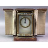 BRASS AND ENAMEL CARRIAGE CLOCK