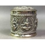 BURMESE SILVER BOX ALONG WITH OTHER ITEMS