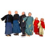 GROUP OF SIX CHINESE DOLLS EARLY 20TH CENTURY