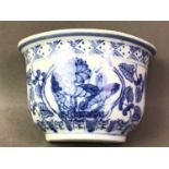 GROUP OF 20TH CENTURY CHINESE STYLE BLUE AND WHITE CERAMICS