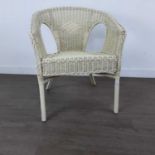 WICKER ARMCHAIR AND A BEDROOM CHAIR