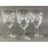 VICTORIAN GLASS CHAMPAGNE FLUTE ALONG WITH TWO VICTORIAN SHERRY GLASSES
