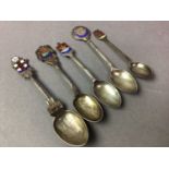 GROUP OF SILVER TEASPOONS AND OTHER SILVER WARE